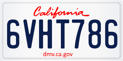 CA license plate 6VHT786