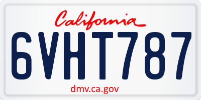 CA license plate 6VHT787