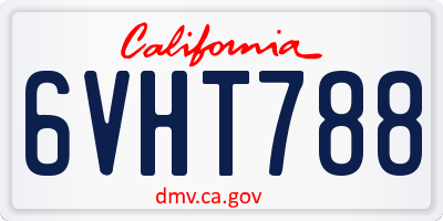CA license plate 6VHT788
