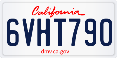 CA license plate 6VHT790
