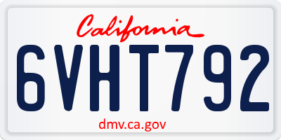 CA license plate 6VHT792