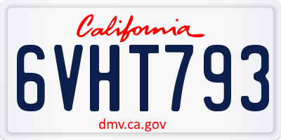CA license plate 6VHT793