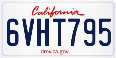CA license plate 6VHT795