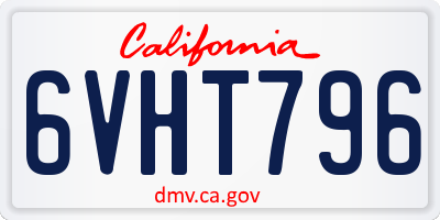 CA license plate 6VHT796