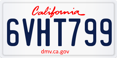 CA license plate 6VHT799
