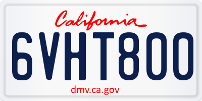 CA license plate 6VHT800