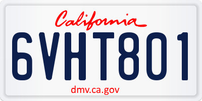CA license plate 6VHT801