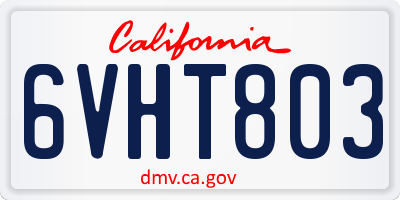 CA license plate 6VHT803