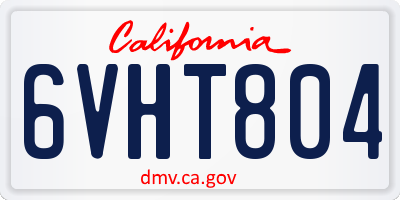 CA license plate 6VHT804
