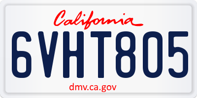 CA license plate 6VHT805