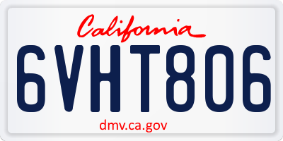 CA license plate 6VHT806