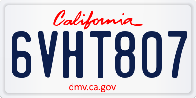 CA license plate 6VHT807