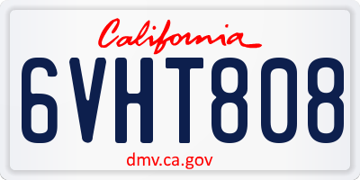 CA license plate 6VHT808