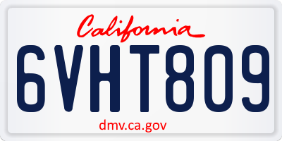 CA license plate 6VHT809
