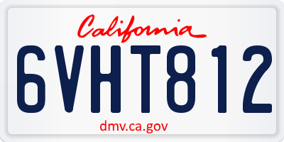 CA license plate 6VHT812
