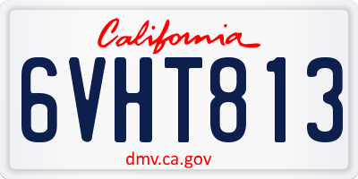 CA license plate 6VHT813