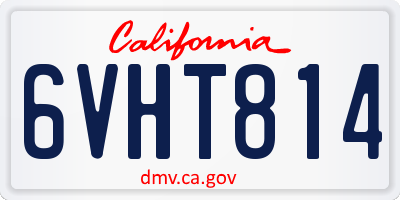 CA license plate 6VHT814