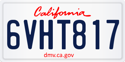 CA license plate 6VHT817