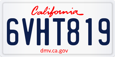 CA license plate 6VHT819