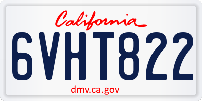 CA license plate 6VHT822