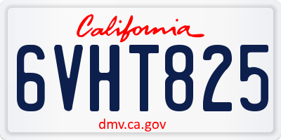 CA license plate 6VHT825