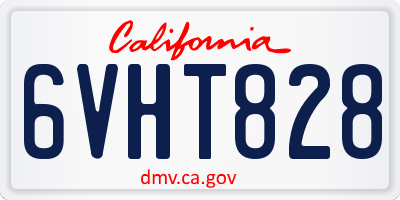 CA license plate 6VHT828