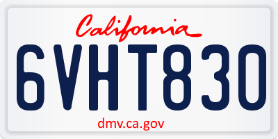 CA license plate 6VHT830