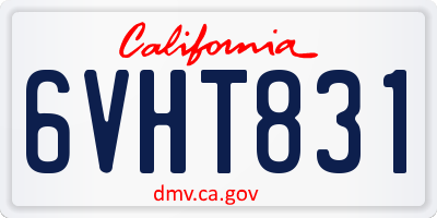 CA license plate 6VHT831