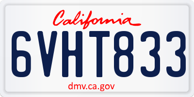 CA license plate 6VHT833
