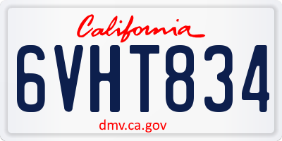 CA license plate 6VHT834