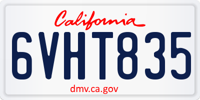 CA license plate 6VHT835