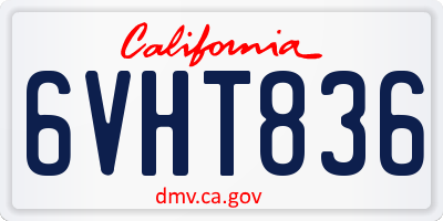 CA license plate 6VHT836
