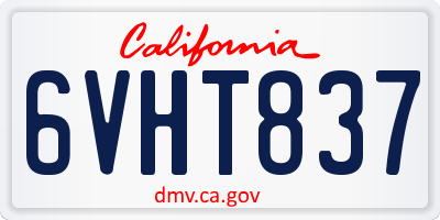 CA license plate 6VHT837