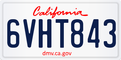 CA license plate 6VHT843