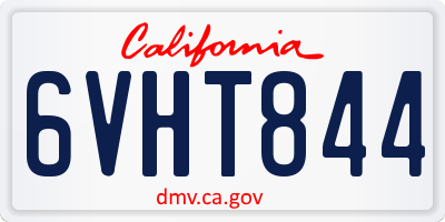 CA license plate 6VHT844