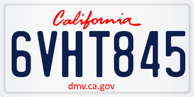 CA license plate 6VHT845