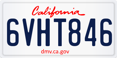 CA license plate 6VHT846