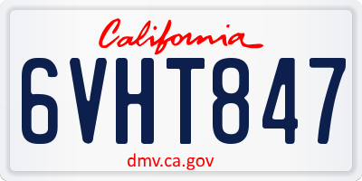CA license plate 6VHT847