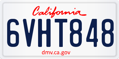 CA license plate 6VHT848