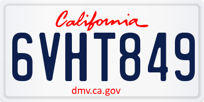 CA license plate 6VHT849