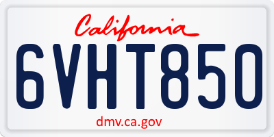 CA license plate 6VHT850
