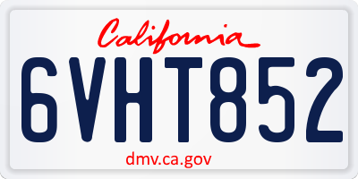 CA license plate 6VHT852