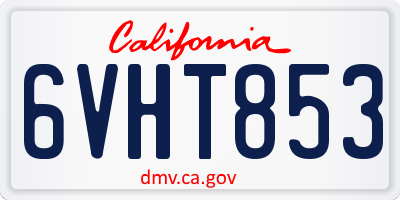 CA license plate 6VHT853
