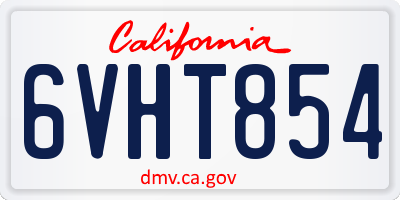 CA license plate 6VHT854