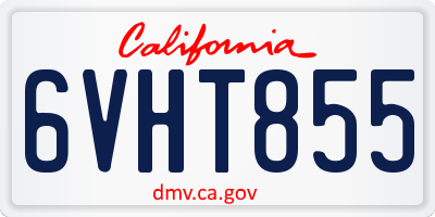 CA license plate 6VHT855