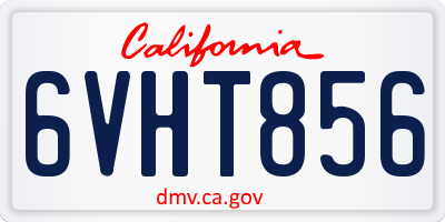 CA license plate 6VHT856