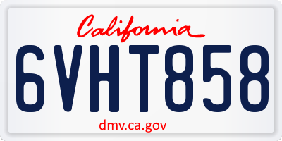 CA license plate 6VHT858