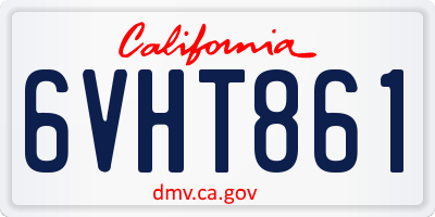 CA license plate 6VHT861