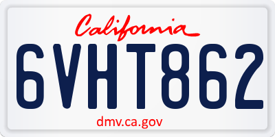 CA license plate 6VHT862