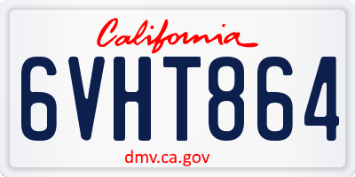CA license plate 6VHT864